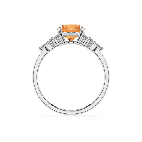 lab-grown citrine oval solitaire engagement ring