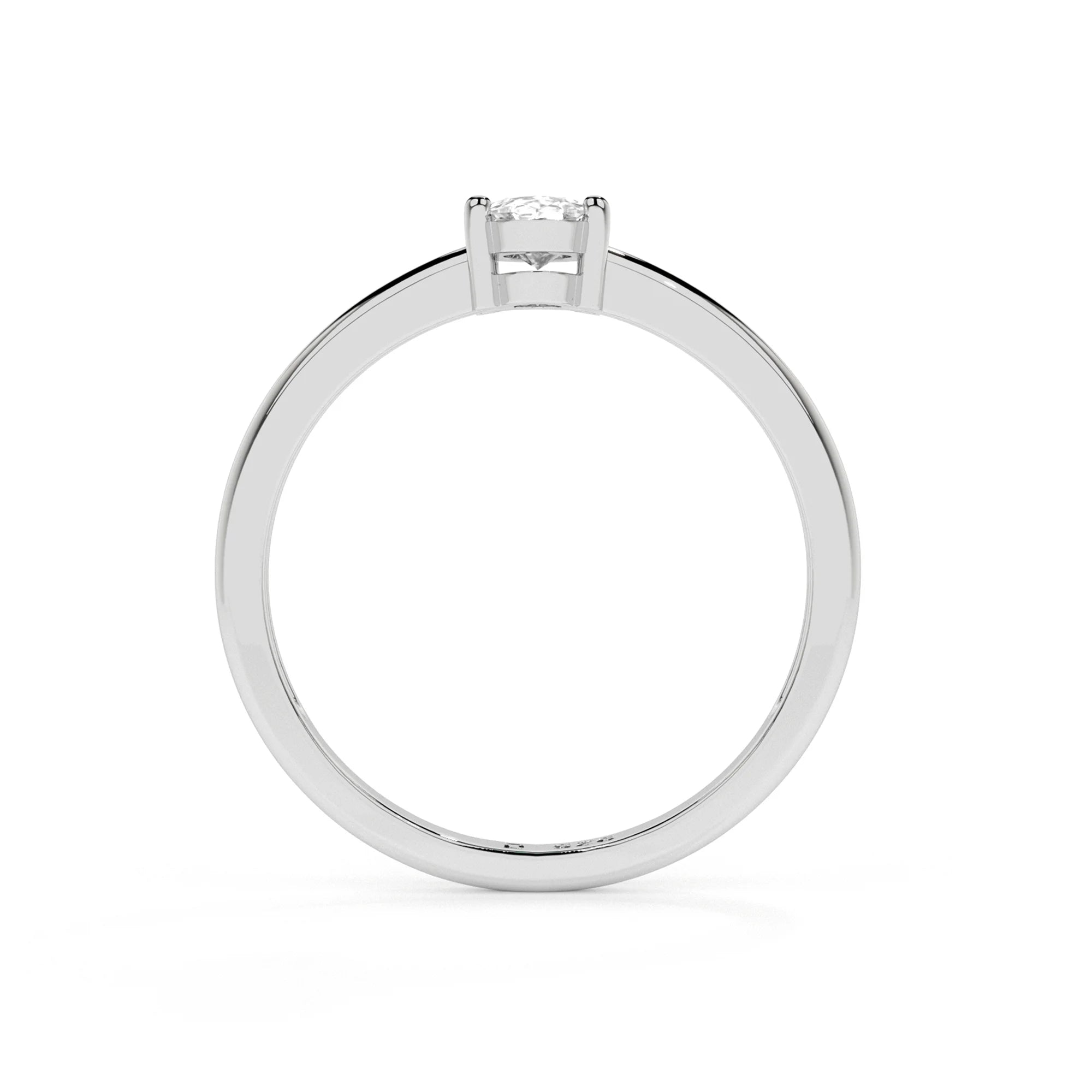 white topaz oval cut stackable prong-set ring
