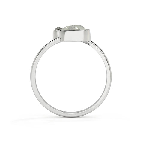 herkimer-meteorite rough shape stackable bezel-set ring