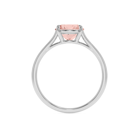 natural morganite round solitaire engagement ring