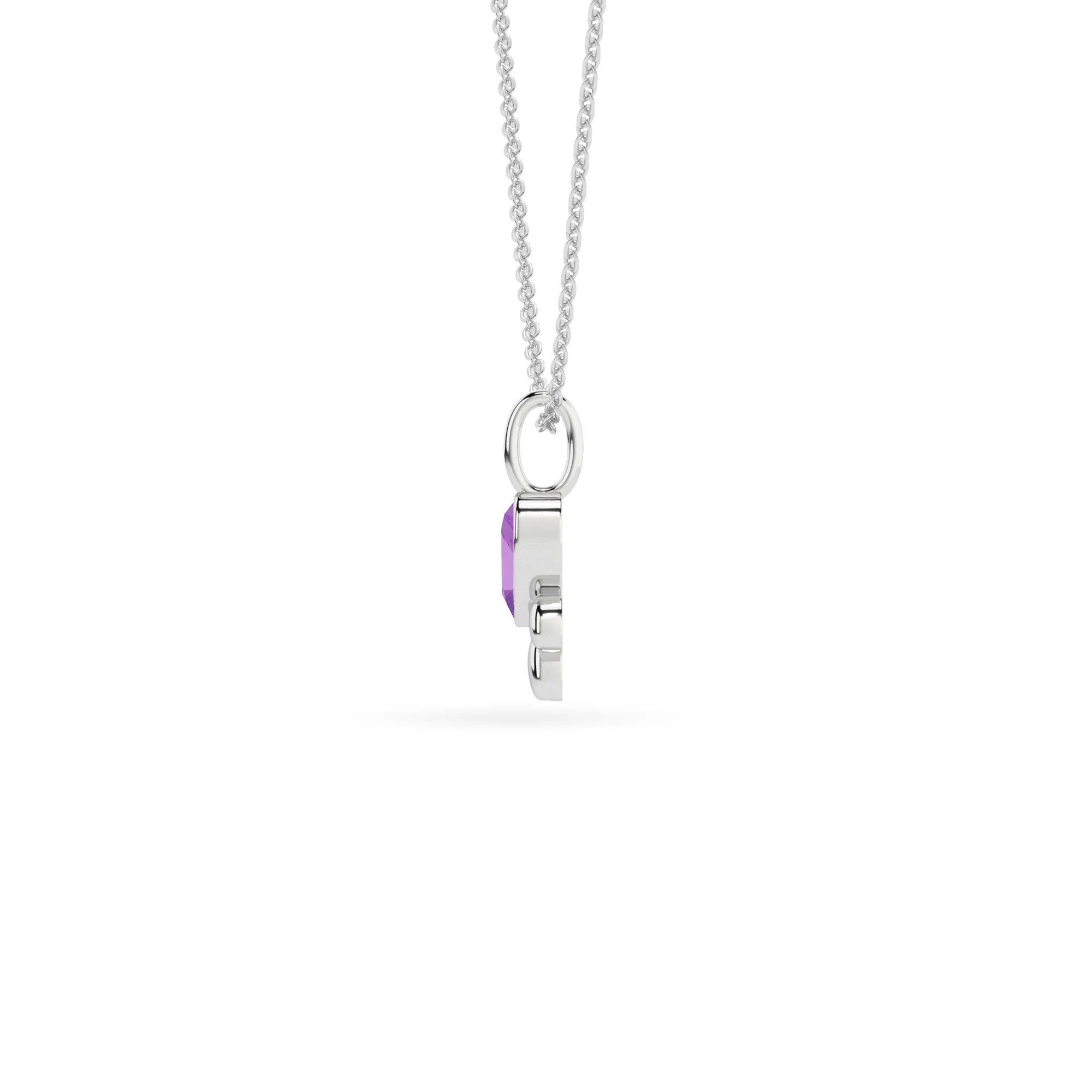 natural amethyst paw shape pendant necklace