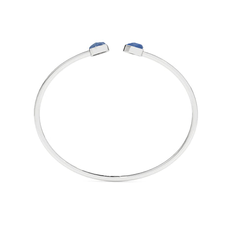 natural blue-sapphire rough shape twister bracelet