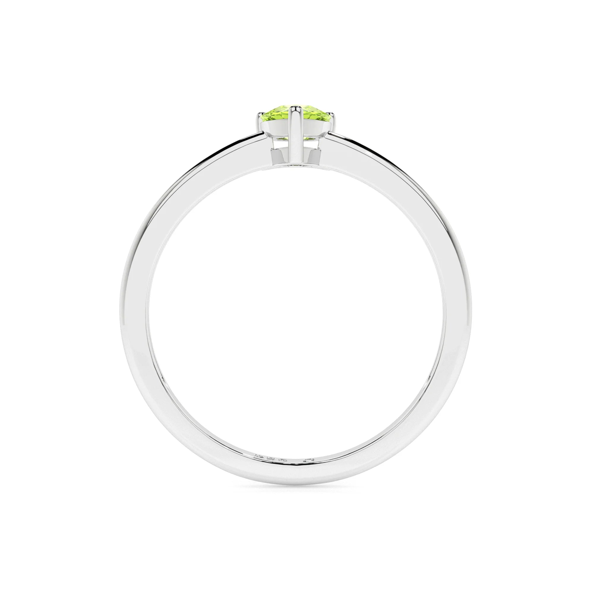 peridot pear cut stackable prong-set ring