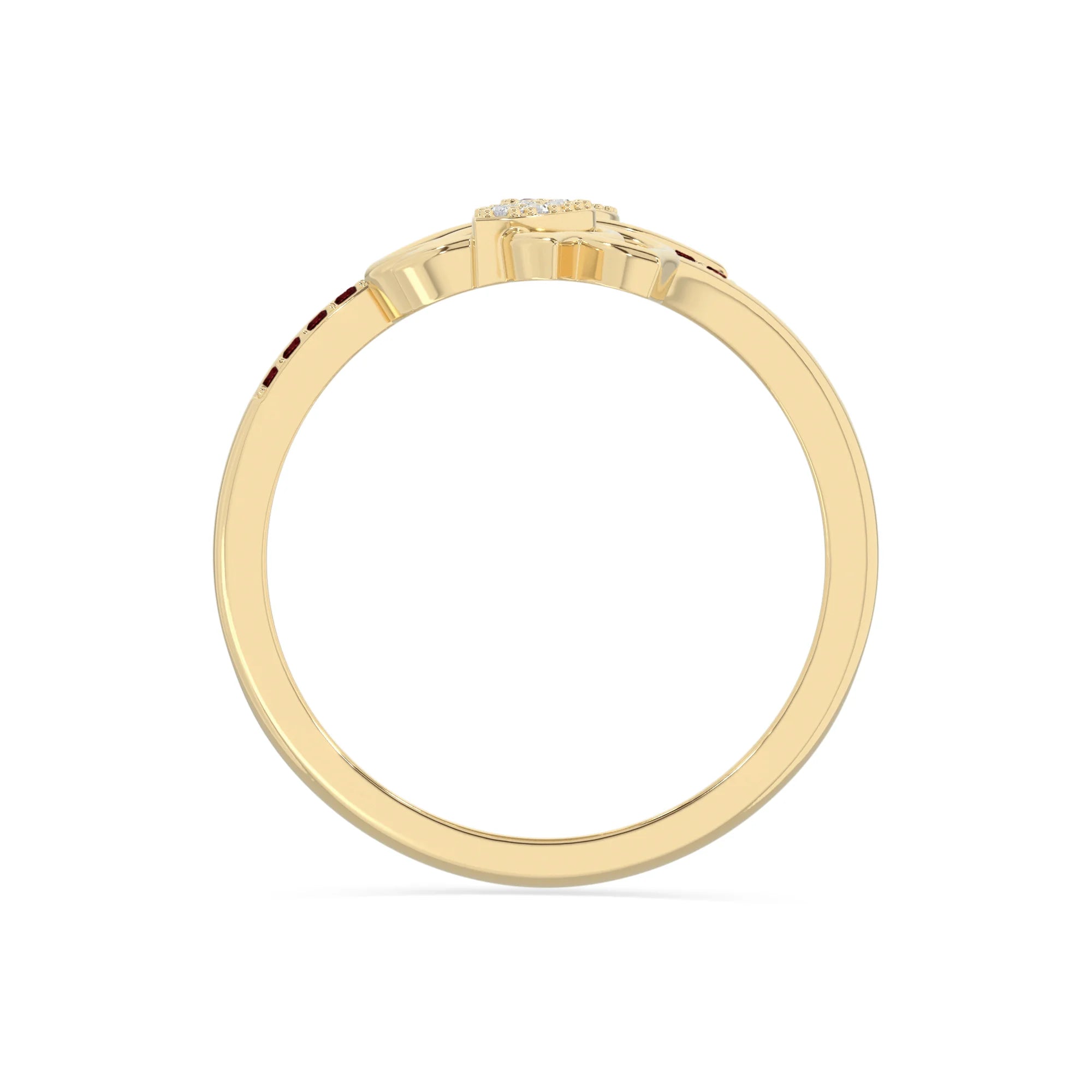 natural garnet lotus blossom rings in yellow gold vermeil