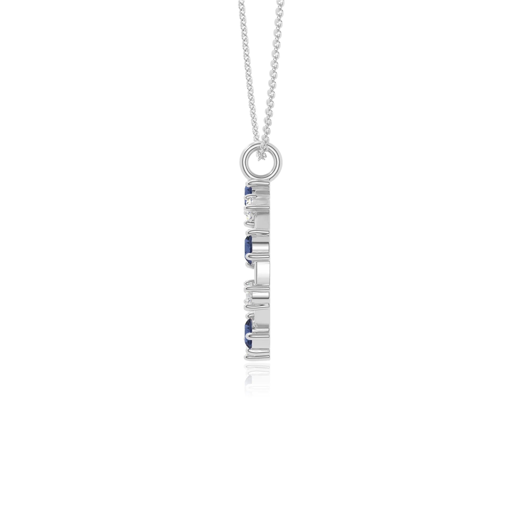 natural blue-sapphire infinity love knot necklaces in sterling silver 