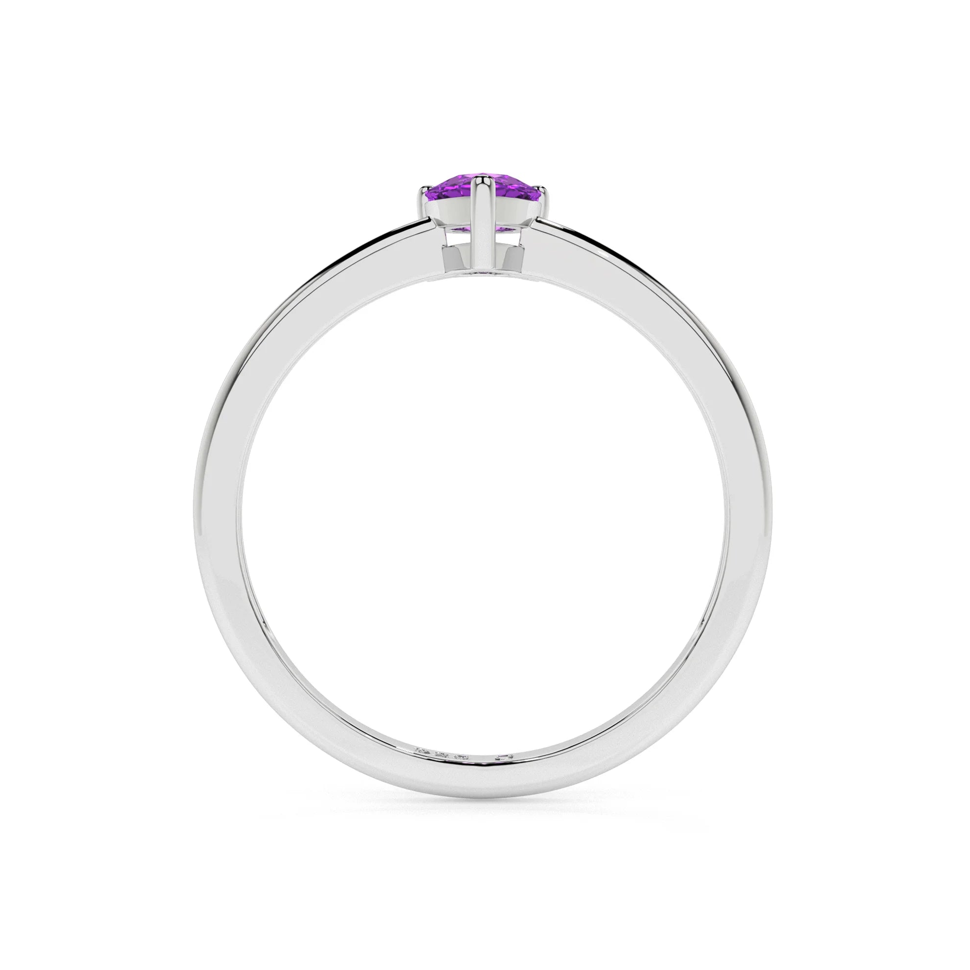 amethyst pear cut stackable prong-set ring