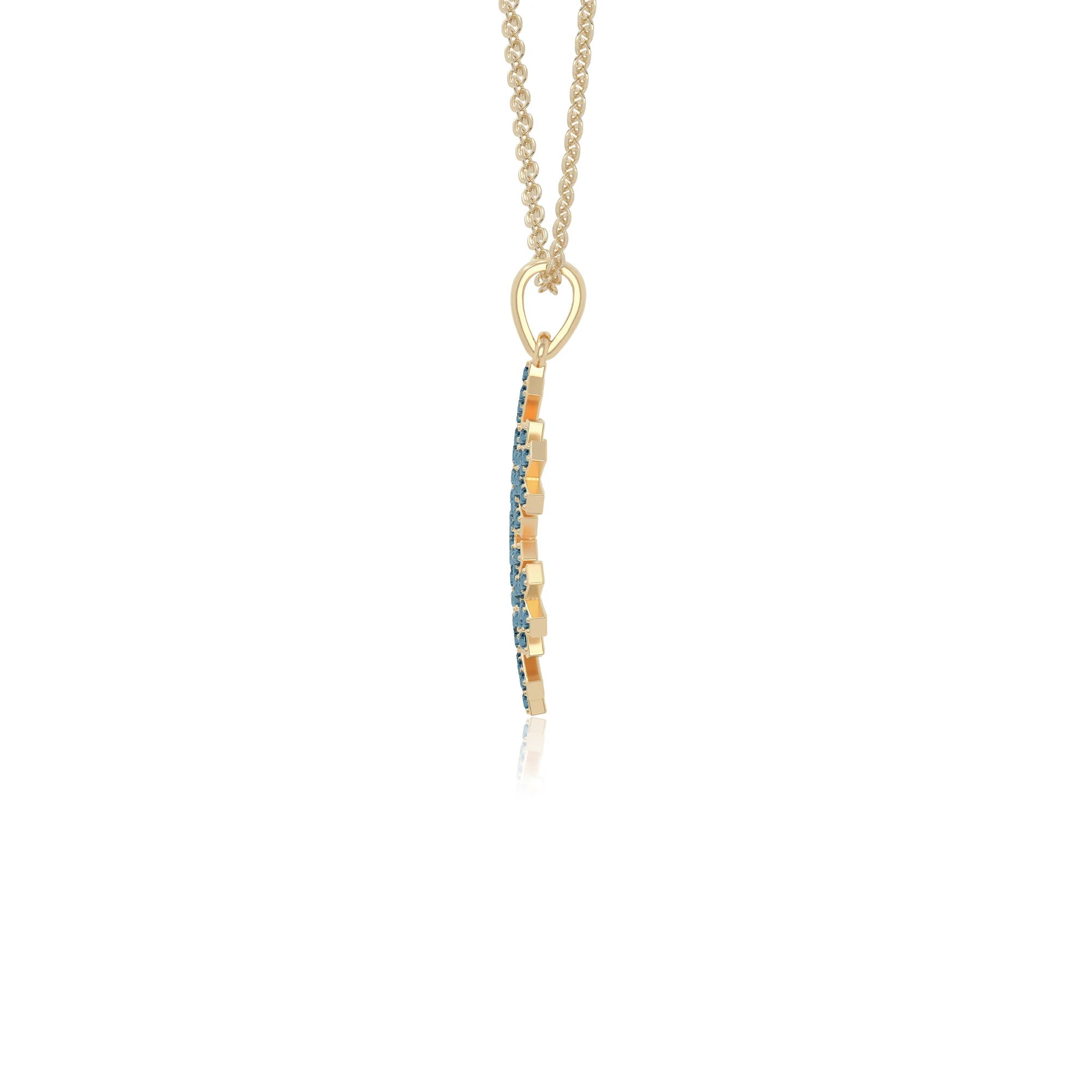 natural london-blue-topaz infinity love knot necklaces in yellow gold vermeil 