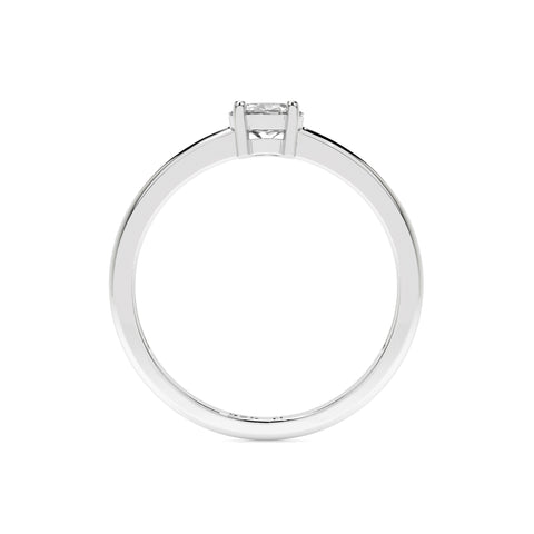 white topaz round cut stackable prong-set ring