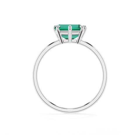 lab-grown emerald emerald solitaire engagement ring