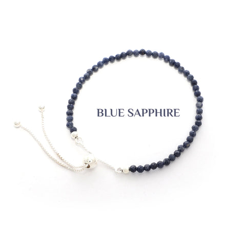 natural blue-sapphire round shape bolo bracelet