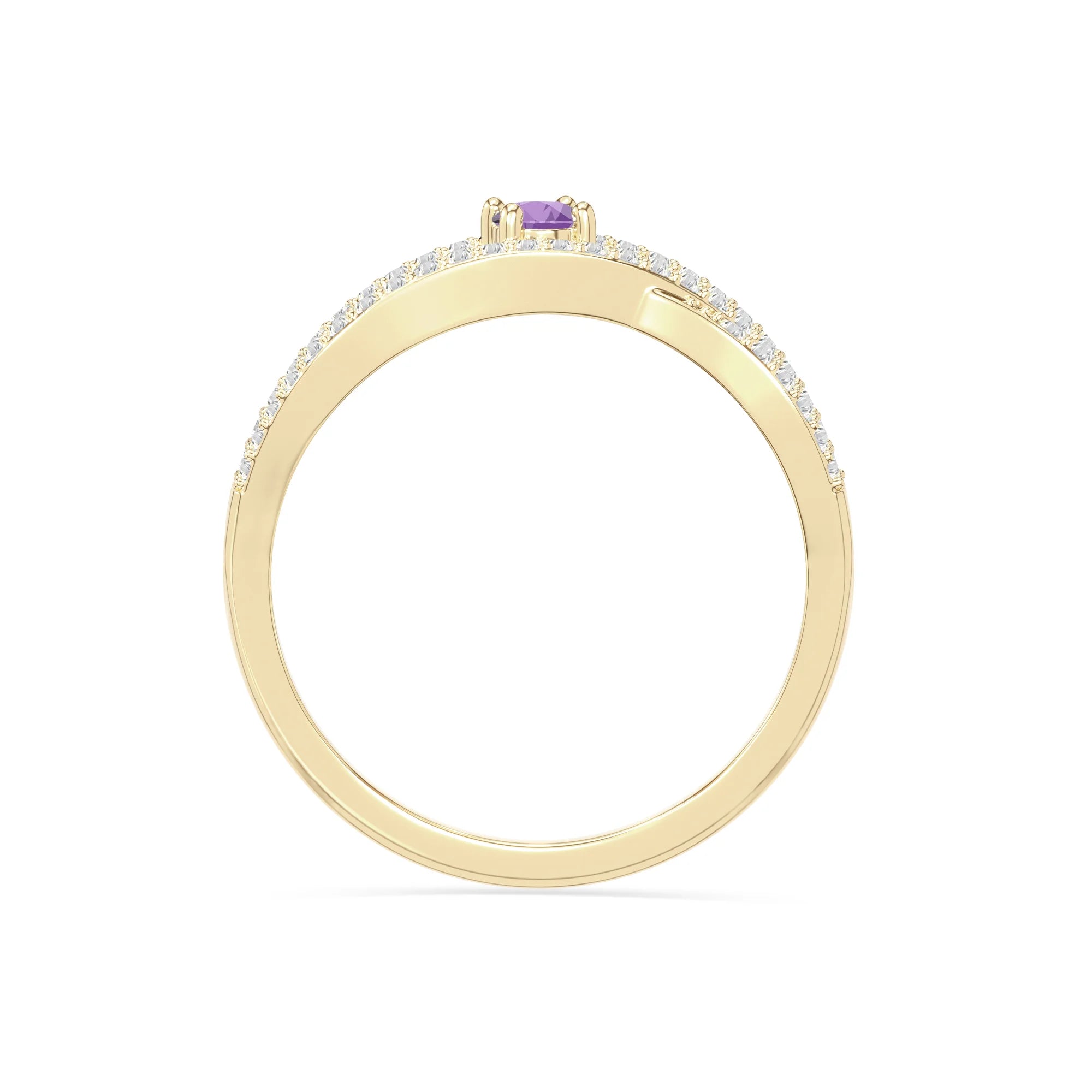 natural amethyst promise rings in yellow gold vermeil