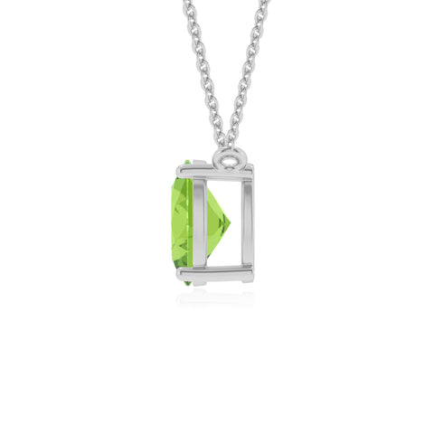 natural peridot oval shape solitaire v-bale pendant necklace