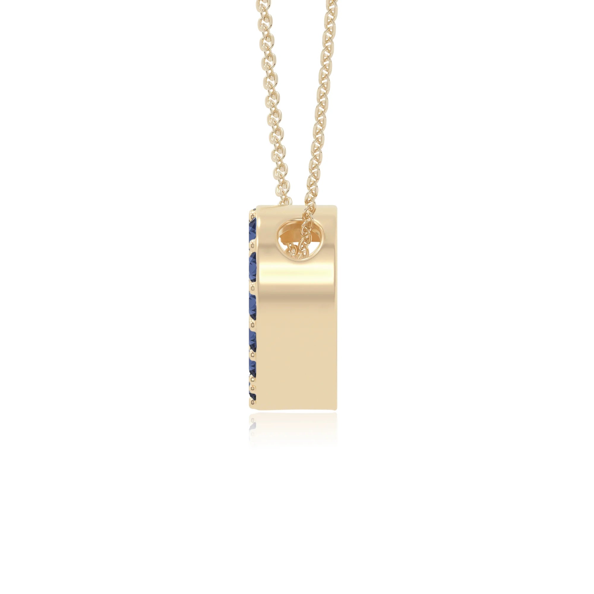 natural blue-sapphire studded heart necklaces in yellow gold vermeil 