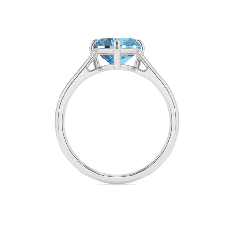 natural swiss blue topaz heart solitaire engagement ring