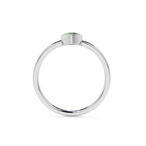 chrome diopside pear cut stackable bezel-set ring