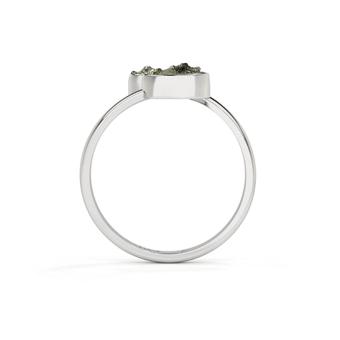 pyrite rough shape stackable bezel-set ring