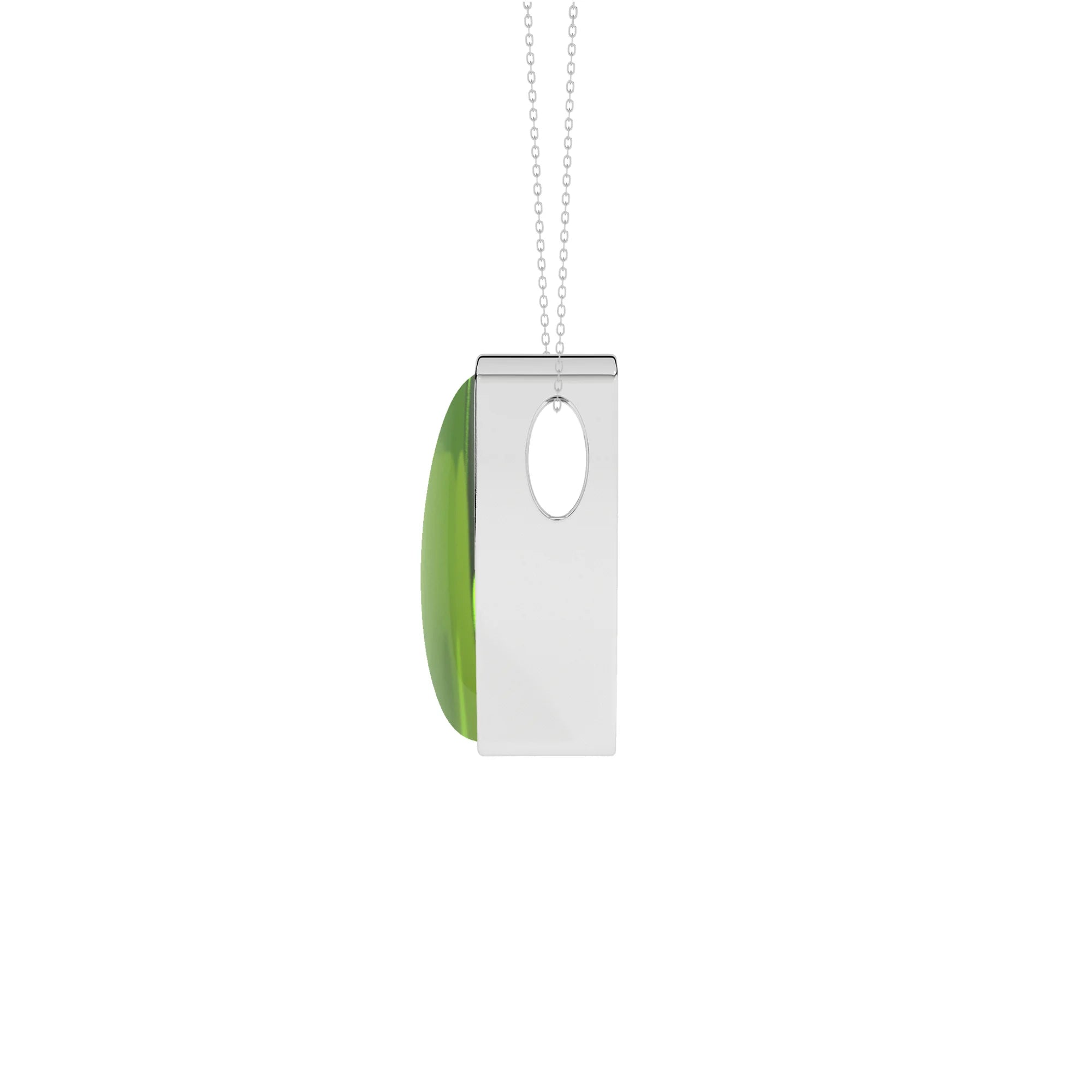 natural peridot bullet shape pendant necklace