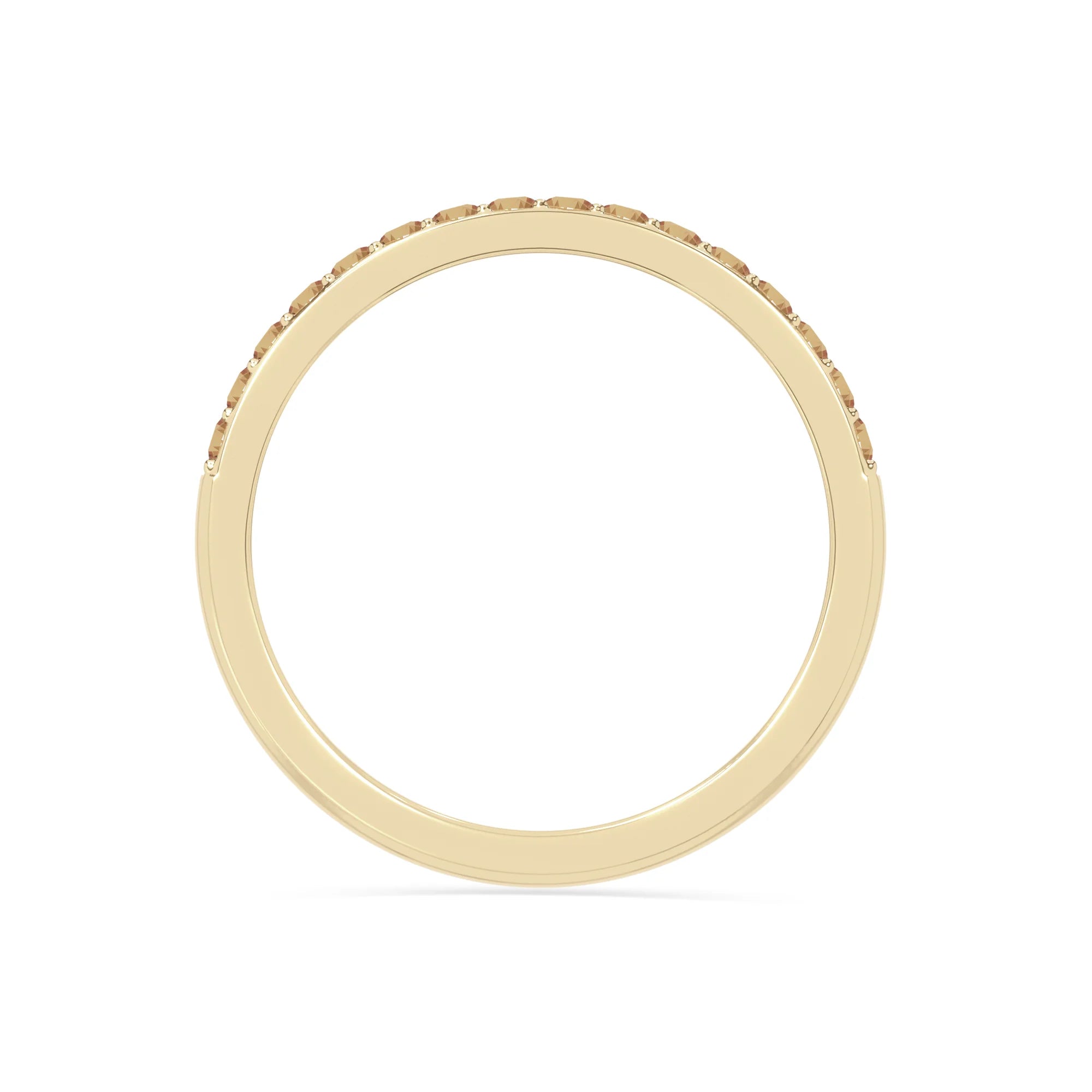natural citrine half eternity band rings in yellow gold vermeil
