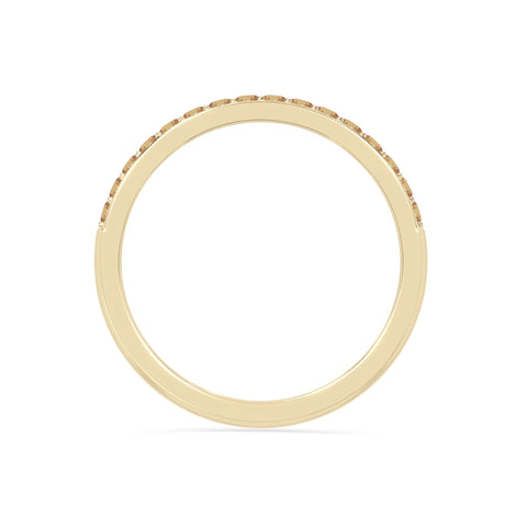 natural citrine half eternity band rings in yellow gold vermeil