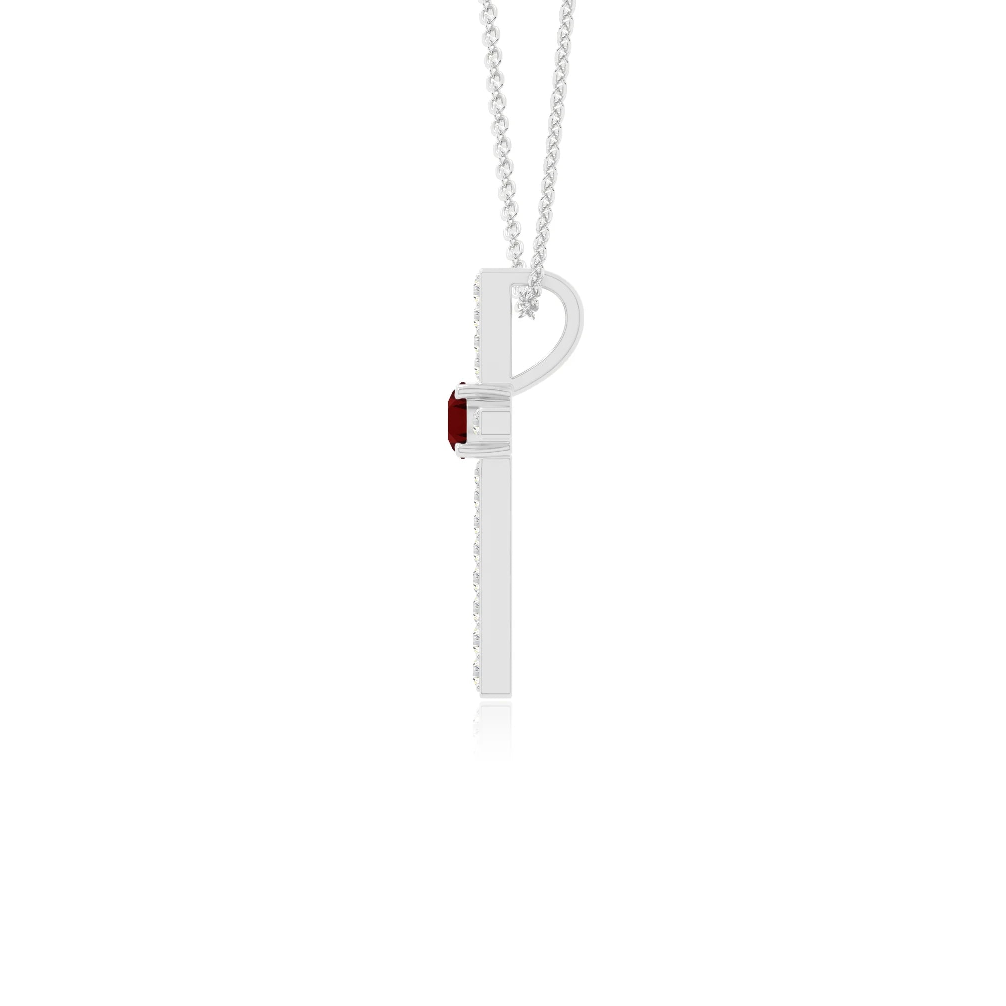 natural garnet cross necklaces in sterling silver 