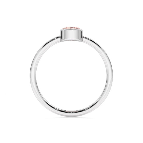 rose quartz oval cut stackable bezel-set ring