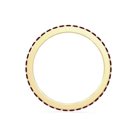 natural garnet eternity band rings in yellow gold vermeil