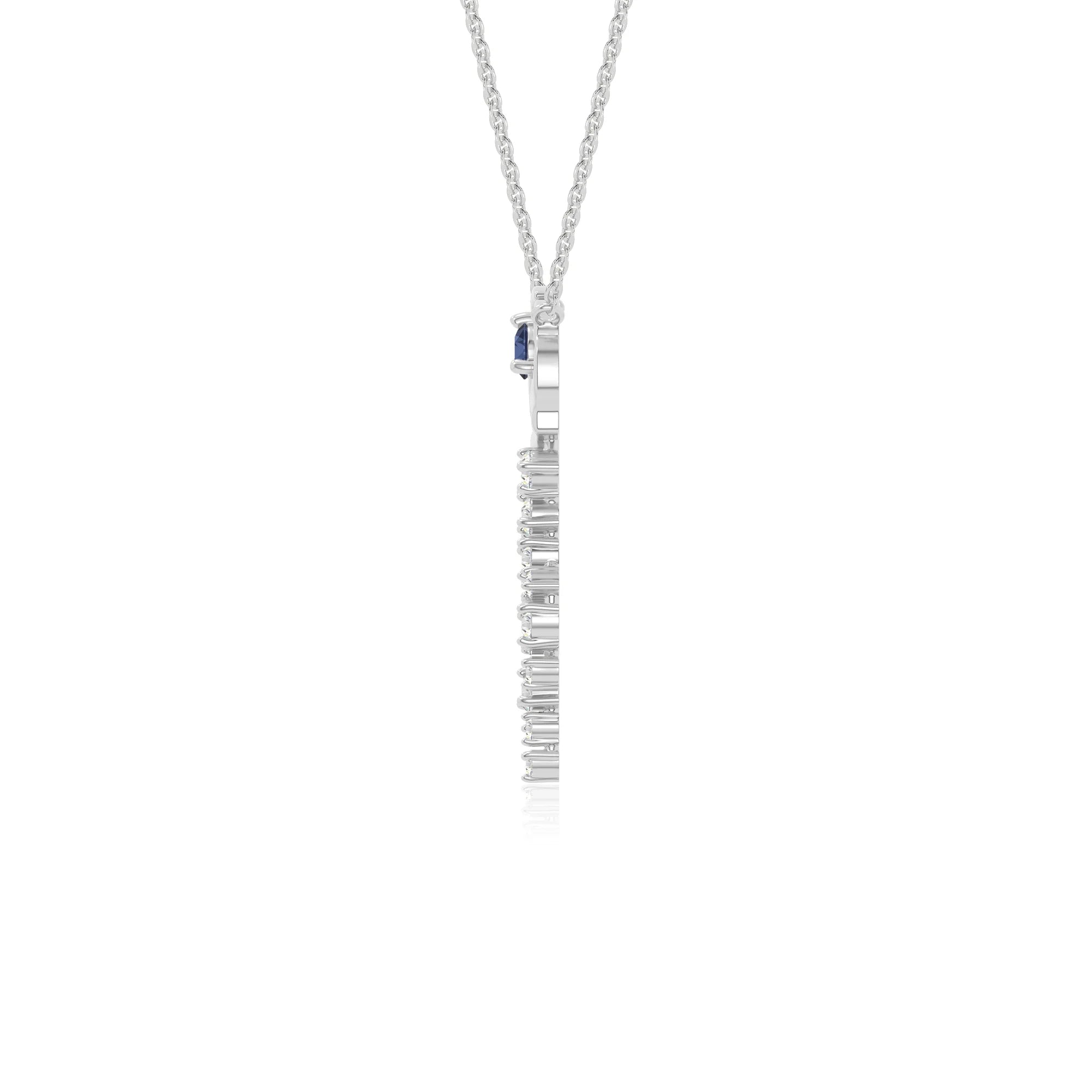 natural blue sapphire rose flower necklaces in sterling silver 