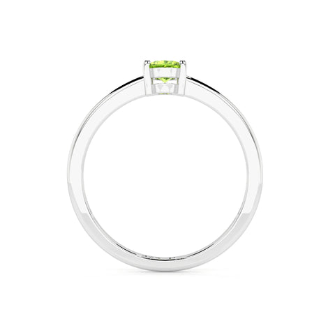 peridot oval cut stackable prong-set ring