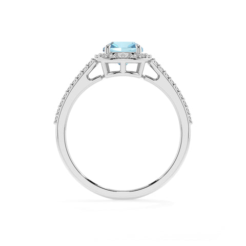 lab grown aquamarine cushion half eterity halo solitaire engagement ring