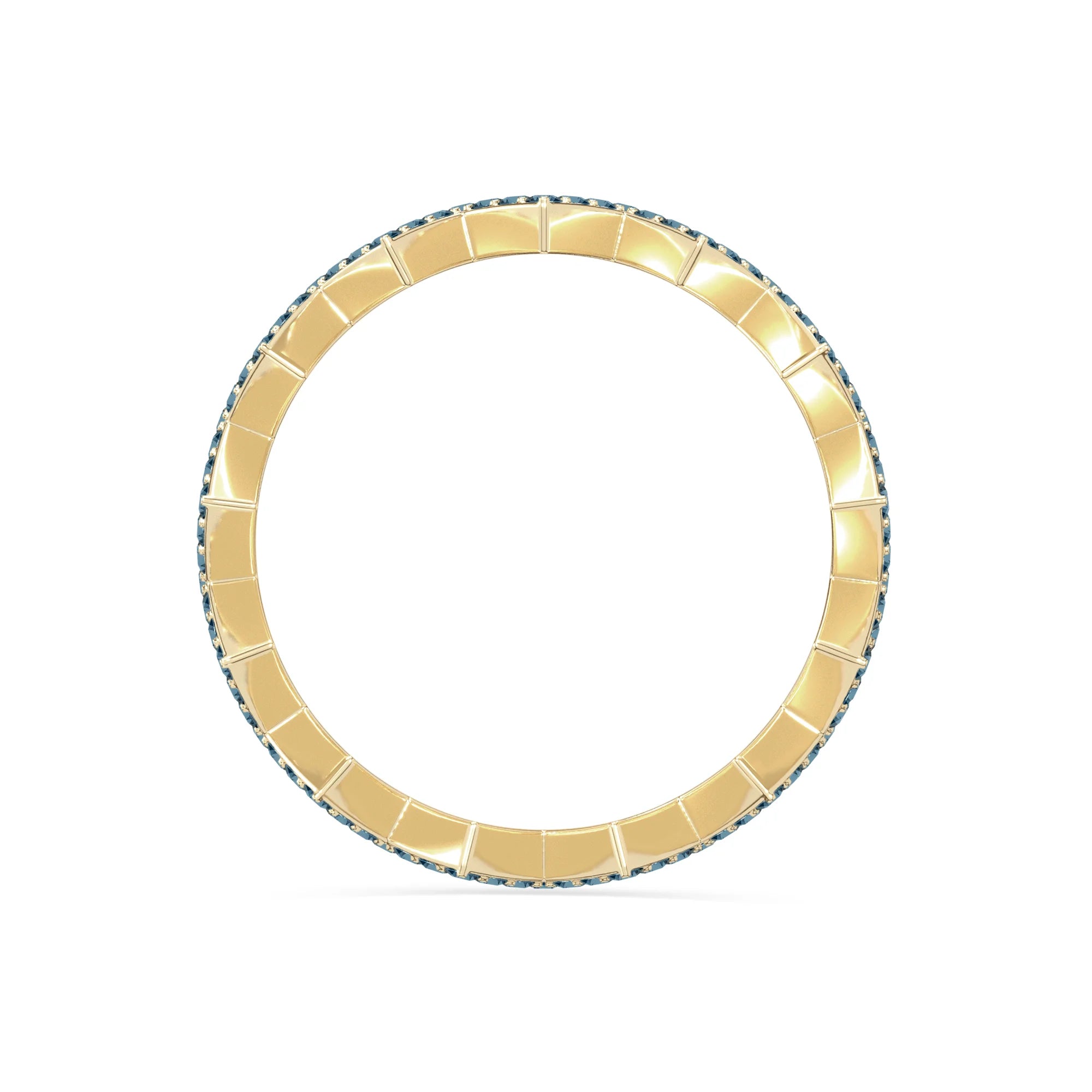 natural london blue topaz zig-zag wedding band rings in yellow gold vermeil