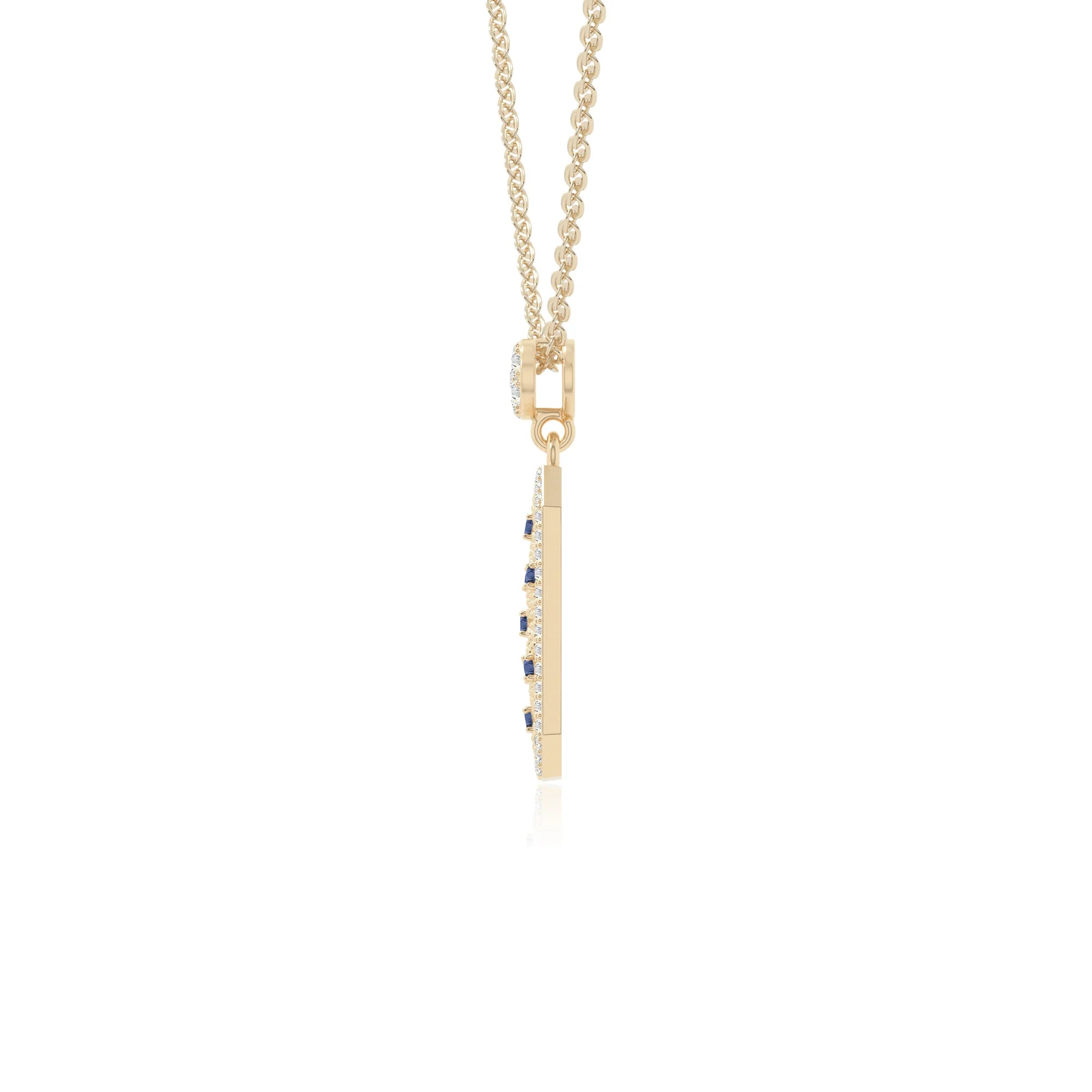 natural blue-sapphire infinity love knot necklaces in yellow gold vermeil 