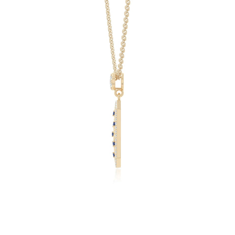 natural blue-sapphire infinity love knot necklaces in yellow gold vermeil 