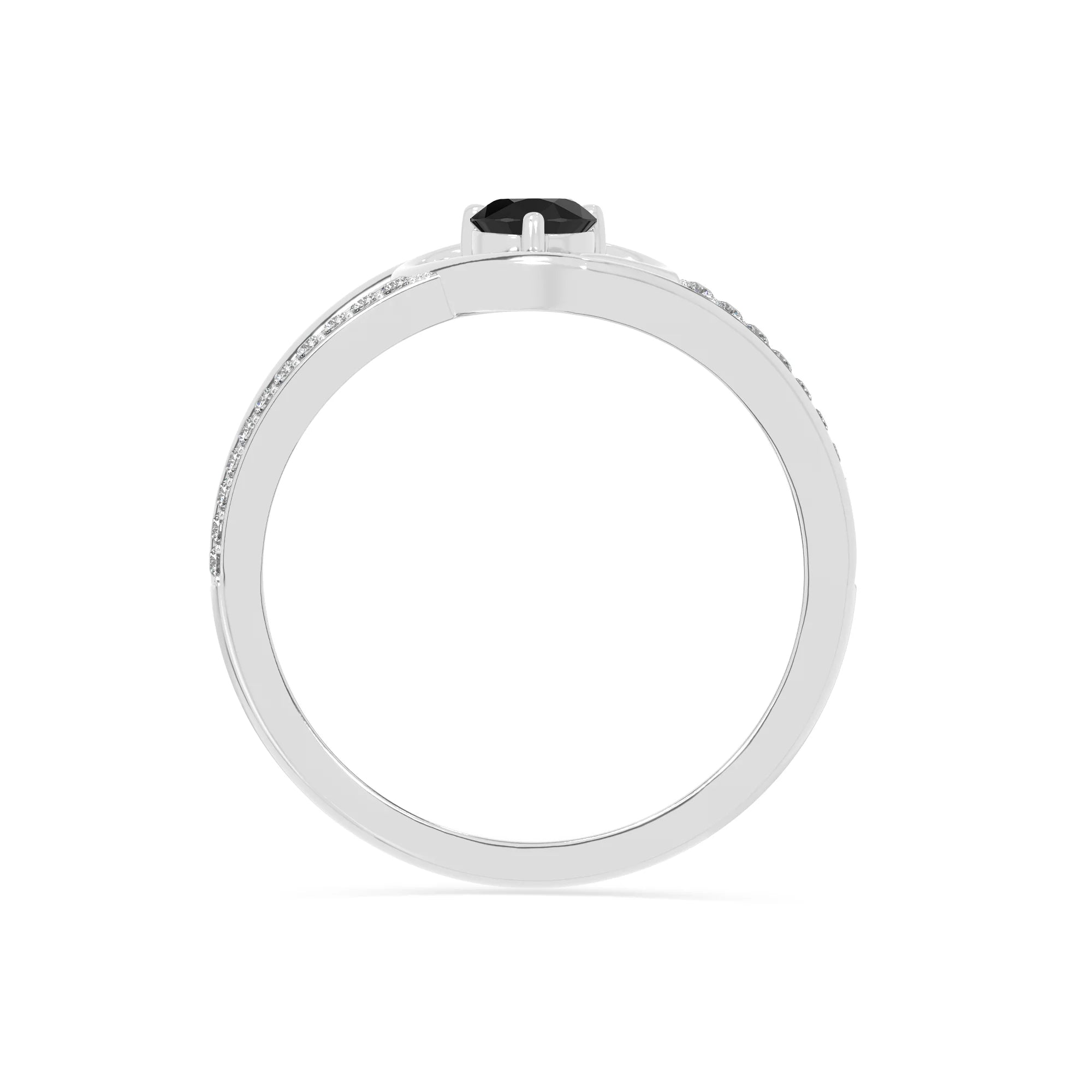 natural black onyx heart promise rings in sterling silver 