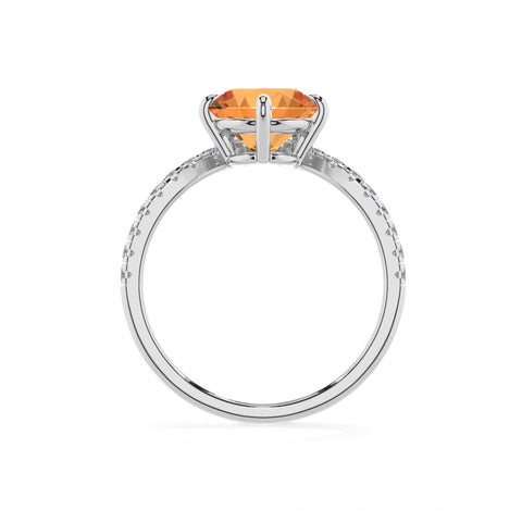 lab-grown citrine round solitaire engagement ring