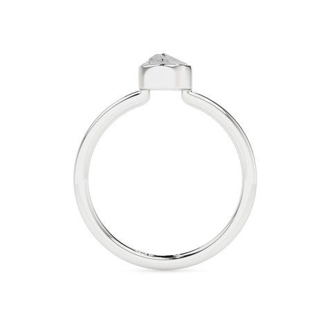 herkimer rough shape stackable bezel-set ring