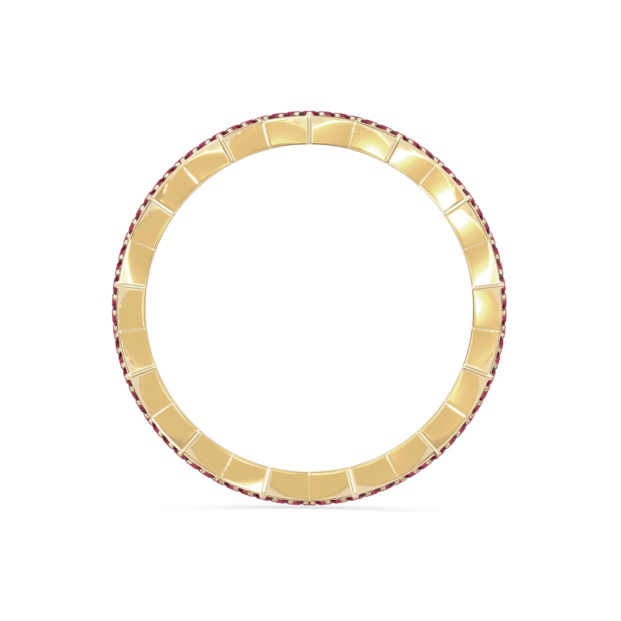 natural ruby zig-zag wedding band rings in yellow gold vermeil