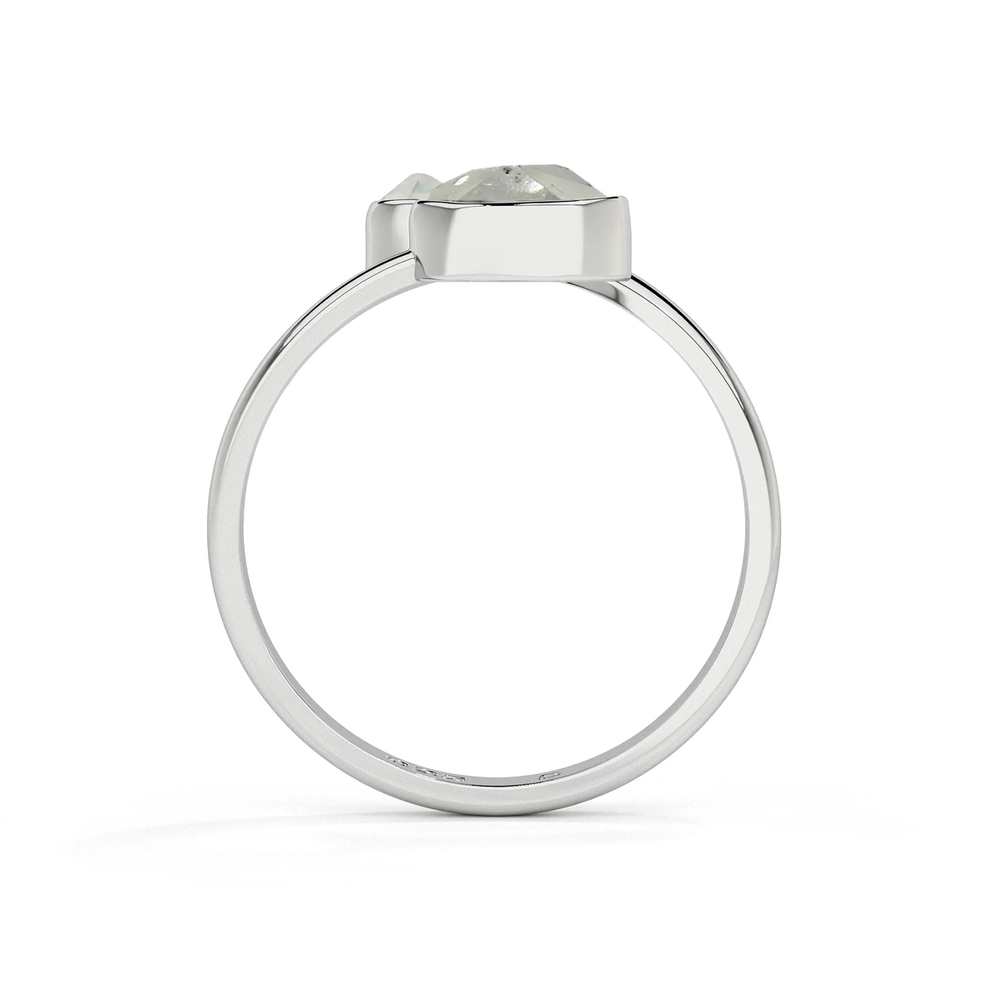 herkimer rough shape stackable bezel-set ring