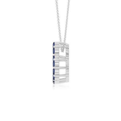 natural blue-sapphire heart necklaces in sterling silver 