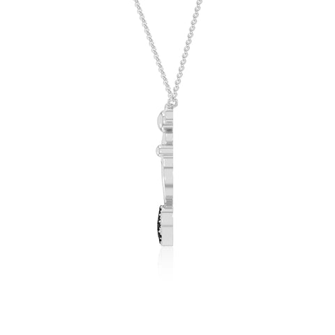natural black-onyx mother child heart necklaces in sterling silver 