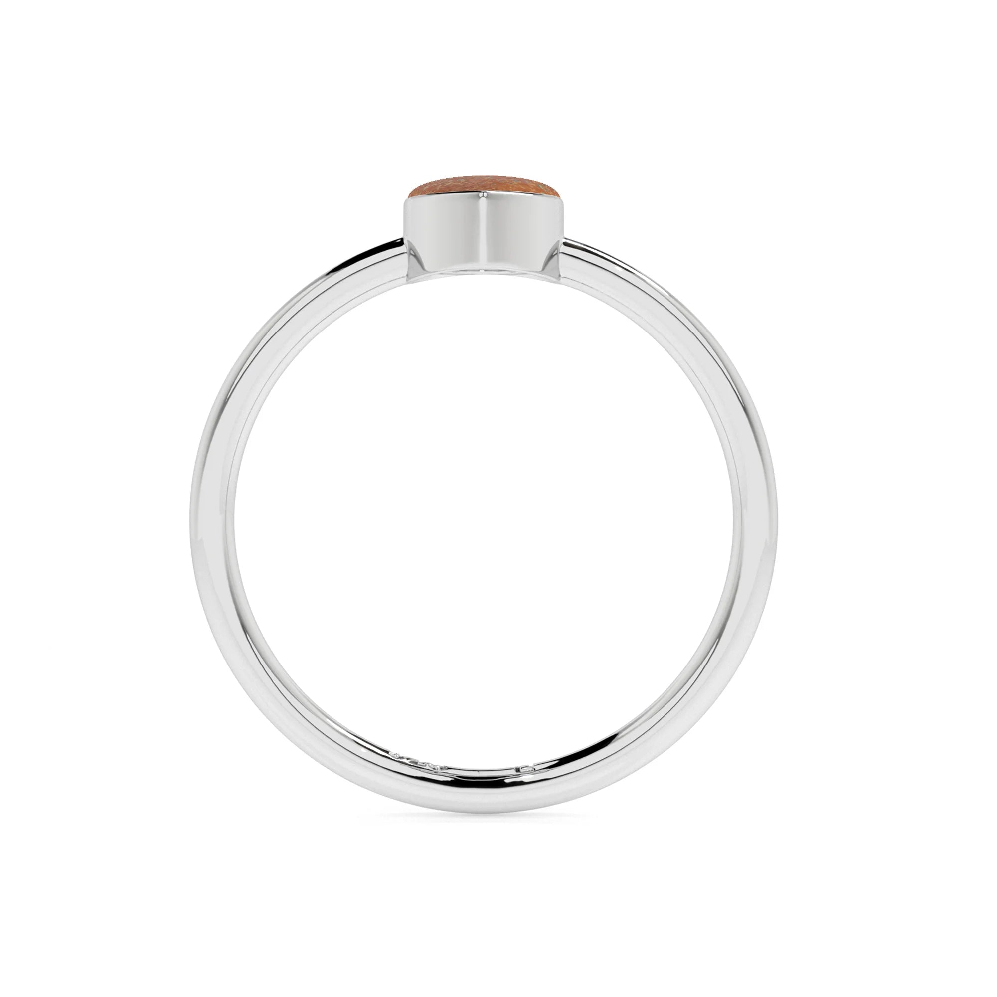 sunstone pear cab stackable bezel-set ring