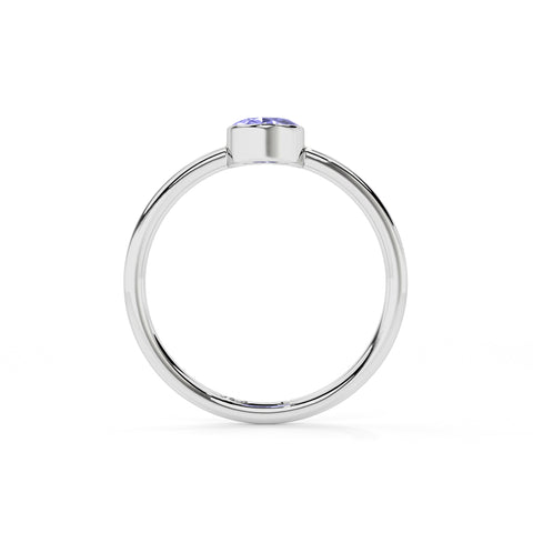 tanzanite oval cut stackable bezel-set ring