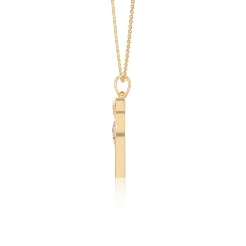 natural pink-tourmaline infinity heart necklaces in yellow gold vermeil 