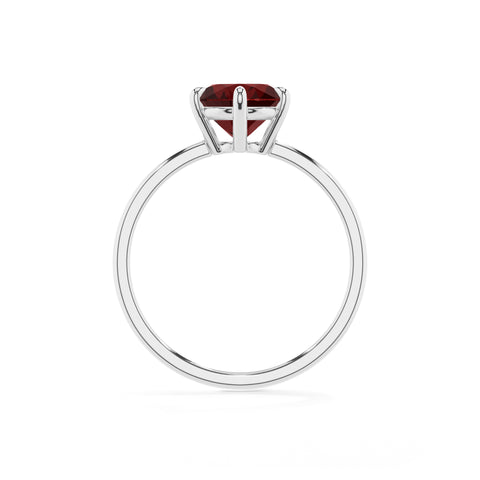 natural garnet round solitaire engagement ring