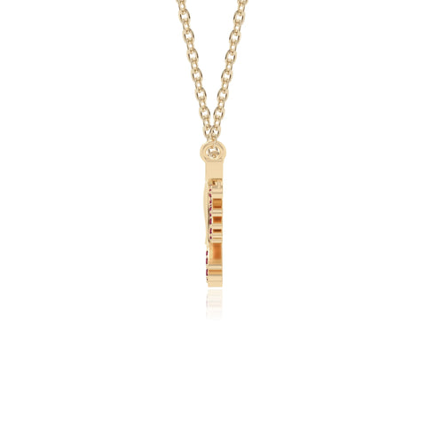 natural ruby phoenix eagle necklaces in yellow gold vermeil 