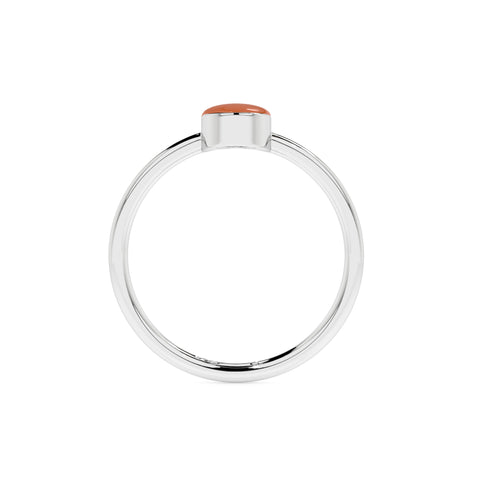 carnelian oval cab stackable bezel-set ring