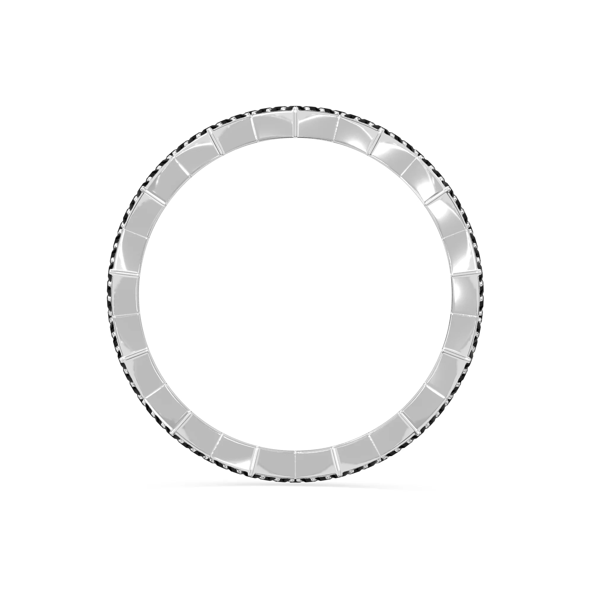 natural black onyx zig-zag wedding band rings in sterling silver 