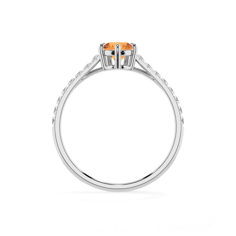 lab-grown citrine pear half eterity solitaire engagement ring