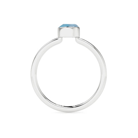 larimar rough shape stackable bezel-set ring