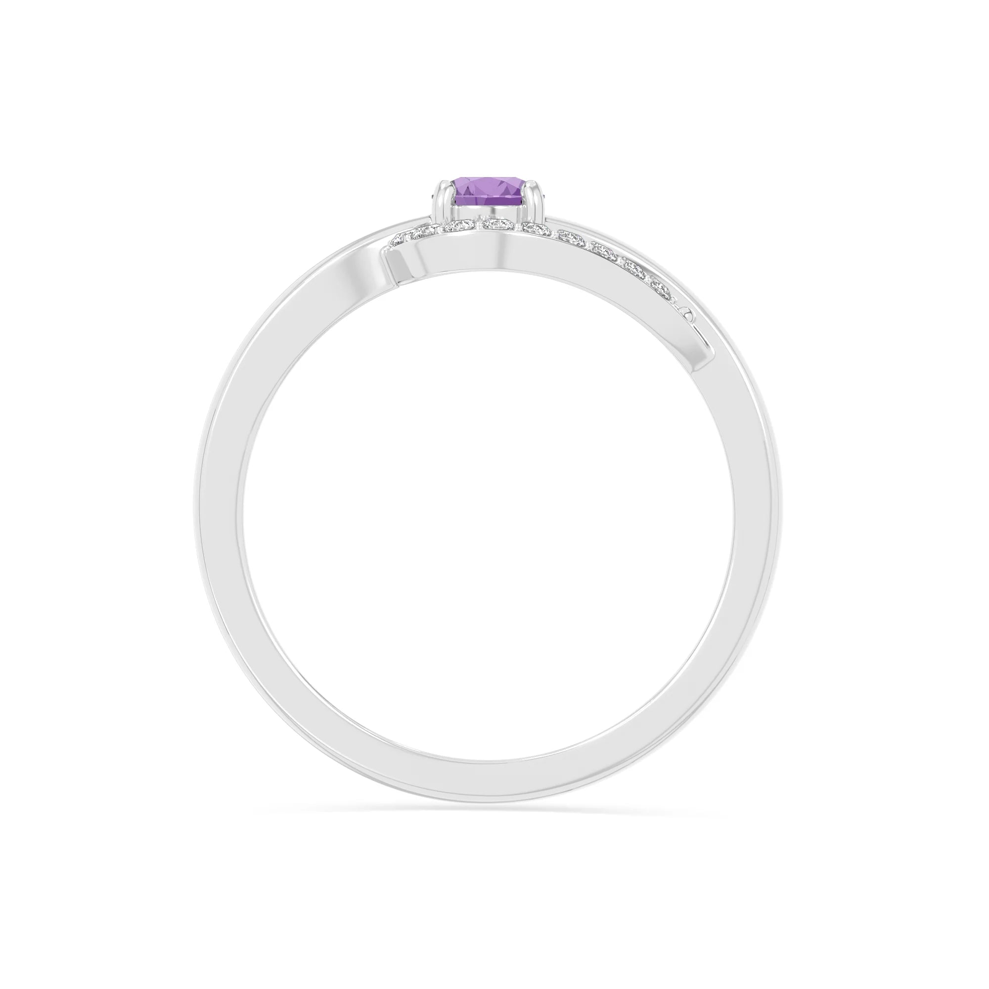 natural amethyst infinity solitaire rings in sterling silver 