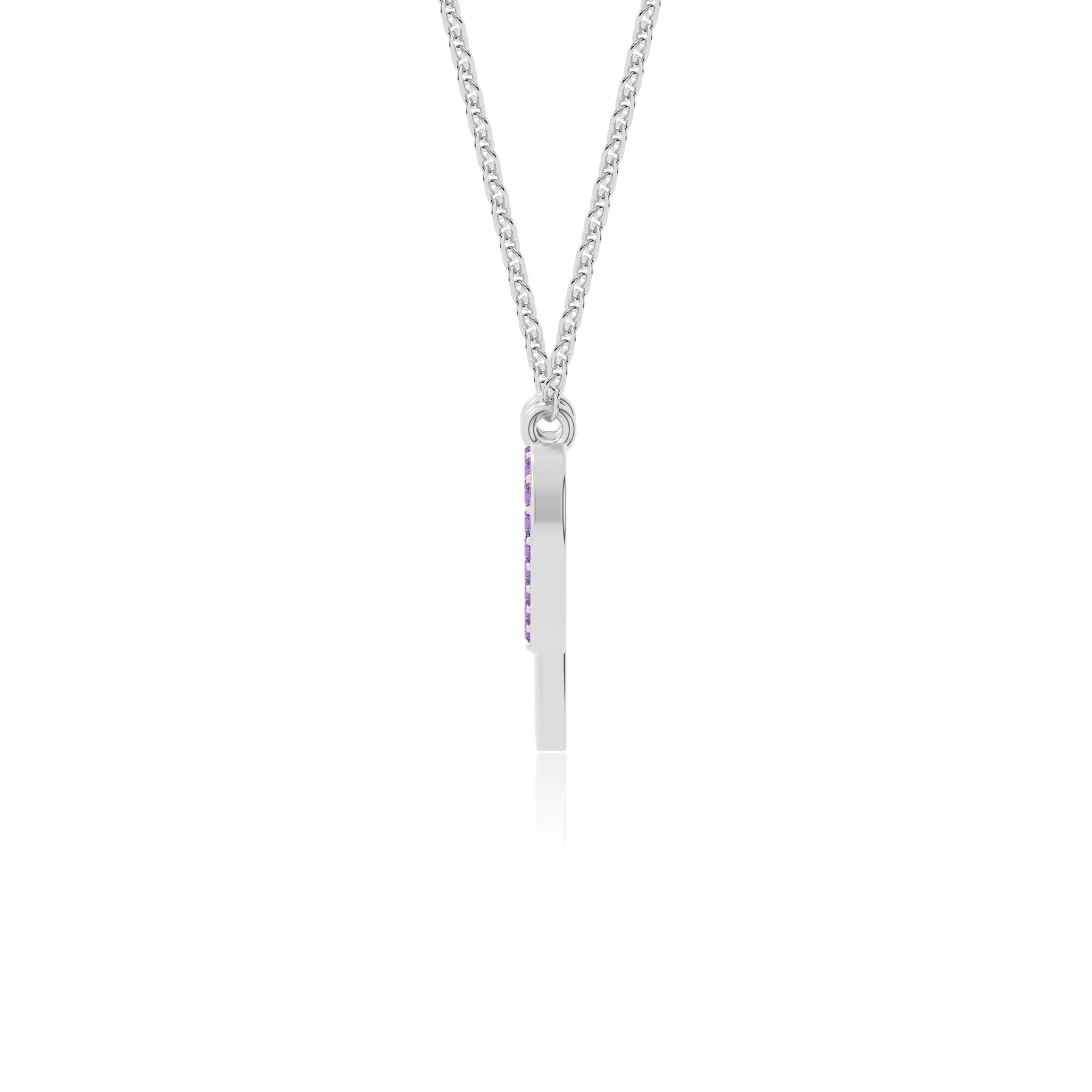 natural amethyst heartbeat necklaces in sterling silver 